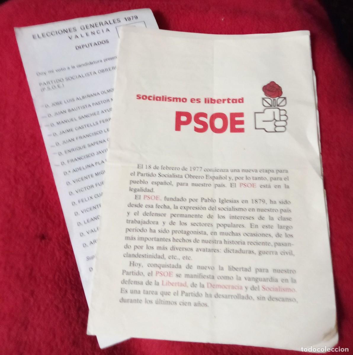 Documentos antiguos: Programa y papeleta del PSOE de las elecciones constituyentes de 1977 - Foto 1
