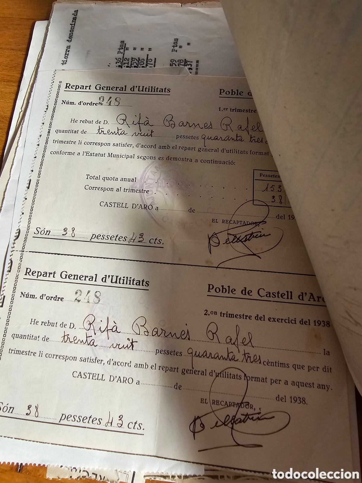 Documentos antiguos: 45 documentos variados de Castell dAro, 1920s 1960s - Foto 8