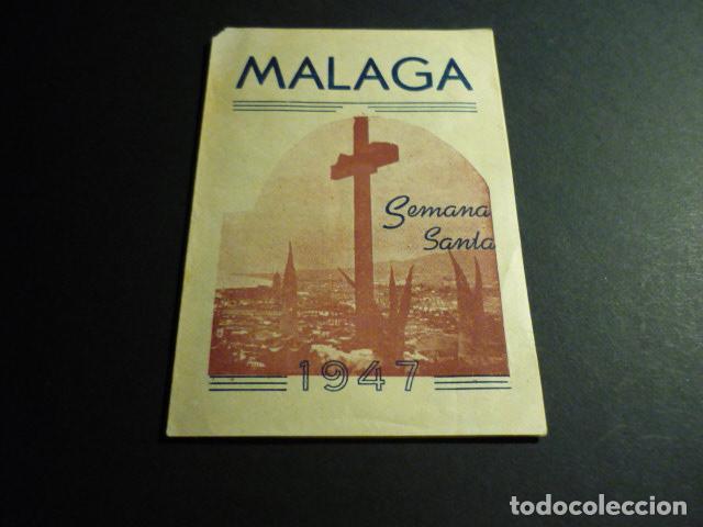 Old Documents: MALAGA SEMANA SANTA 1947 DIPTICO CON VI&Ntilde;ETAS
