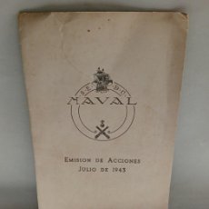 Documentos antiguos: RARO. EMISIÓN DE ACCIONES 1943. SOCIEDAD ESPAÑOLA DE CONSTRUCCIÓN NAVAL & COMUNICACIONES ACCIONISTAS