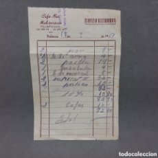 Documentos antiguos: CUENTA. TIQUET, FACTURA. CAFÉ BAR MEDITERRÁNEO,SERVICIO RESTAURANTE, VALENCIA. AÑO 1961