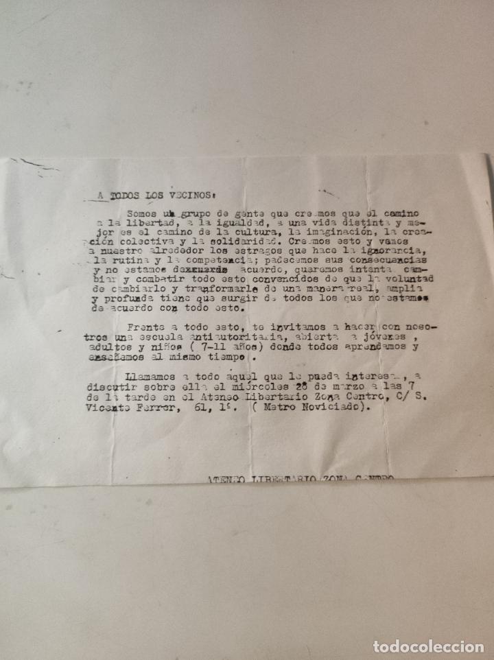 Documents Anciens: Documento Panfleto A TODOS LOS VECINOS - VVAA
