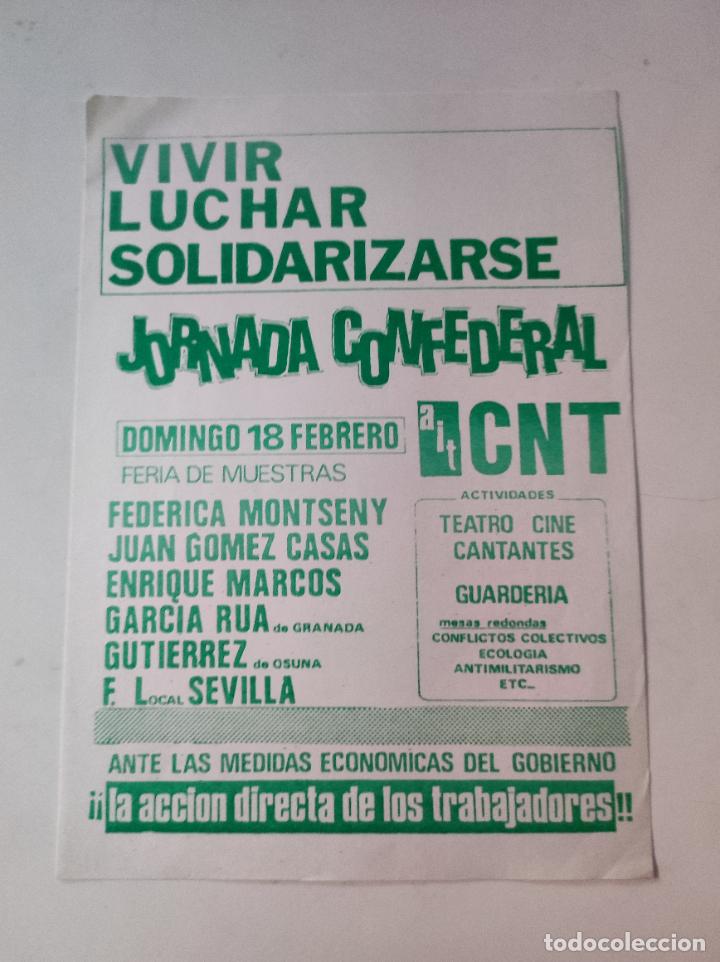 Documents Anciens: Documento Panfleto VIVIR LUCHAR SOLIDARIZARSE Jornada Confederal Domingo 18 de Febrero - VVAA