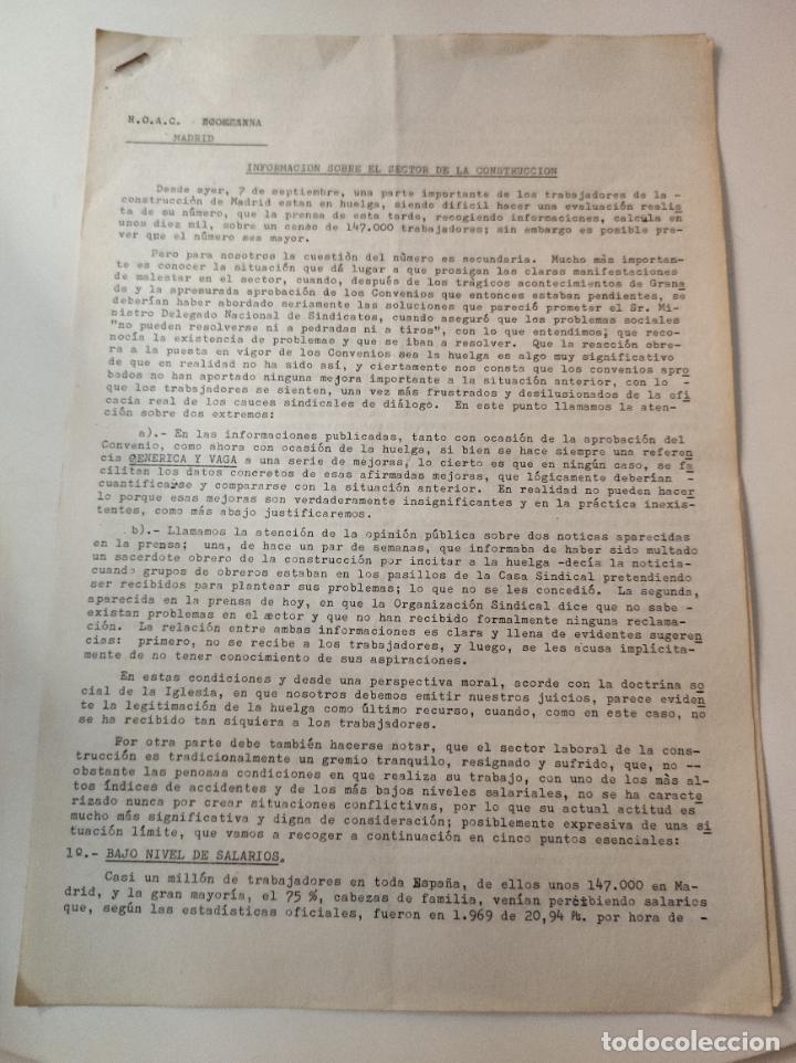 Documentos antiguos: Documento INFORMACION SOBRE EL SECTOR DE LA CONSTRUCCION - VVAA - Foto 1