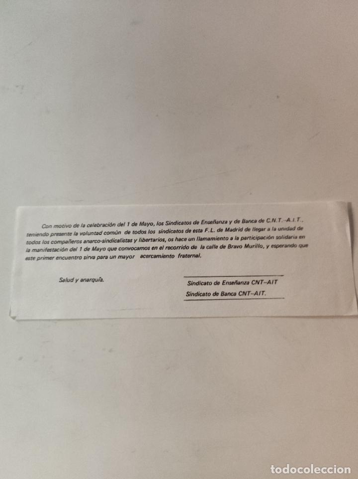 Documentos antiguos: Documento Panfleto 1 de Mayo llamamiento a la participacio - VVAA