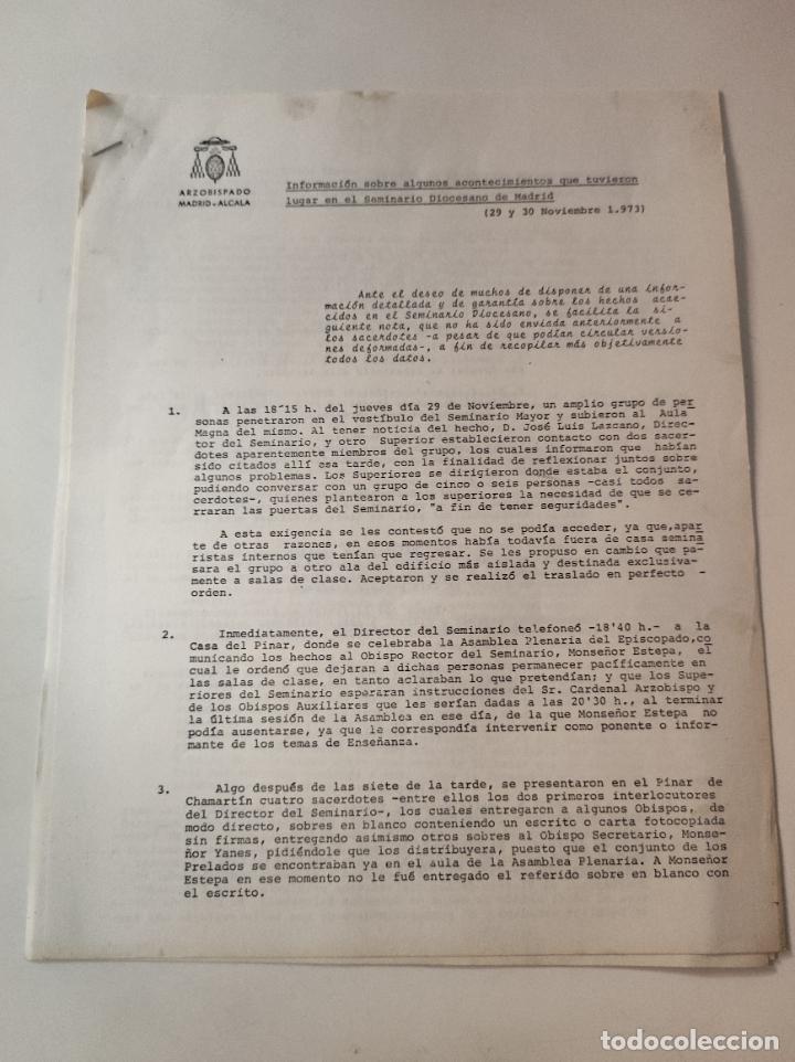 Documentos antiguos: Documento Informacion sobre algunos acontecimientos que tuvieron lugar en el Seminario de Madrid -