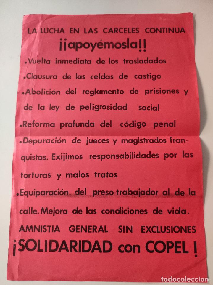 Documentos antiguos: Documento CARTEL LA LUCHA EN LAS CARCELES CONTINUA &iexcl;&iexcl; APOYEMOSLA &iexcl;&iexcl; SOLIDARIDAD con COPEL - V