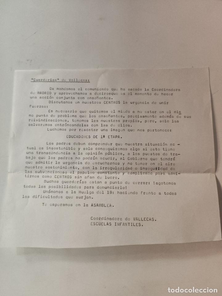 Documentos antiguos: Documento Panfleto &rdquo;Guarderias&rdquo; de VALLECAS - VVAA - Foto 1
