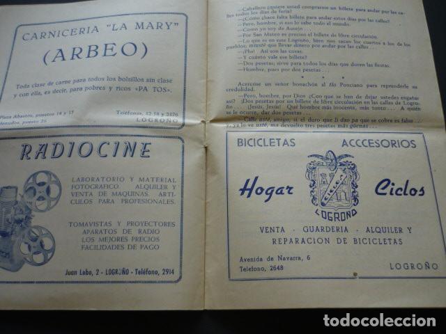 Documentos antiguos: LOGRO&Ntilde;O PROGRAMA FERIAS Y FIESTAS DE SAN MATEO 1956 - Foto 5