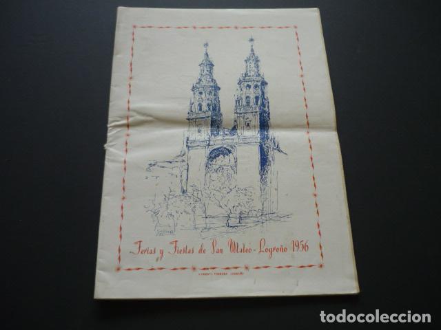 Documentos antiguos: LOGRO&Ntilde;O PROGRAMA FERIAS Y FIESTAS DE SAN MATEO 1956 - Foto 1