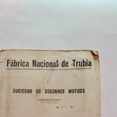 Documentos antiguos: FABRICA NACIONAL DE TRUBIA.CARNET DE IDENTIDAD.SOCIEDAD DE SOCORROS MUTUOS 1946