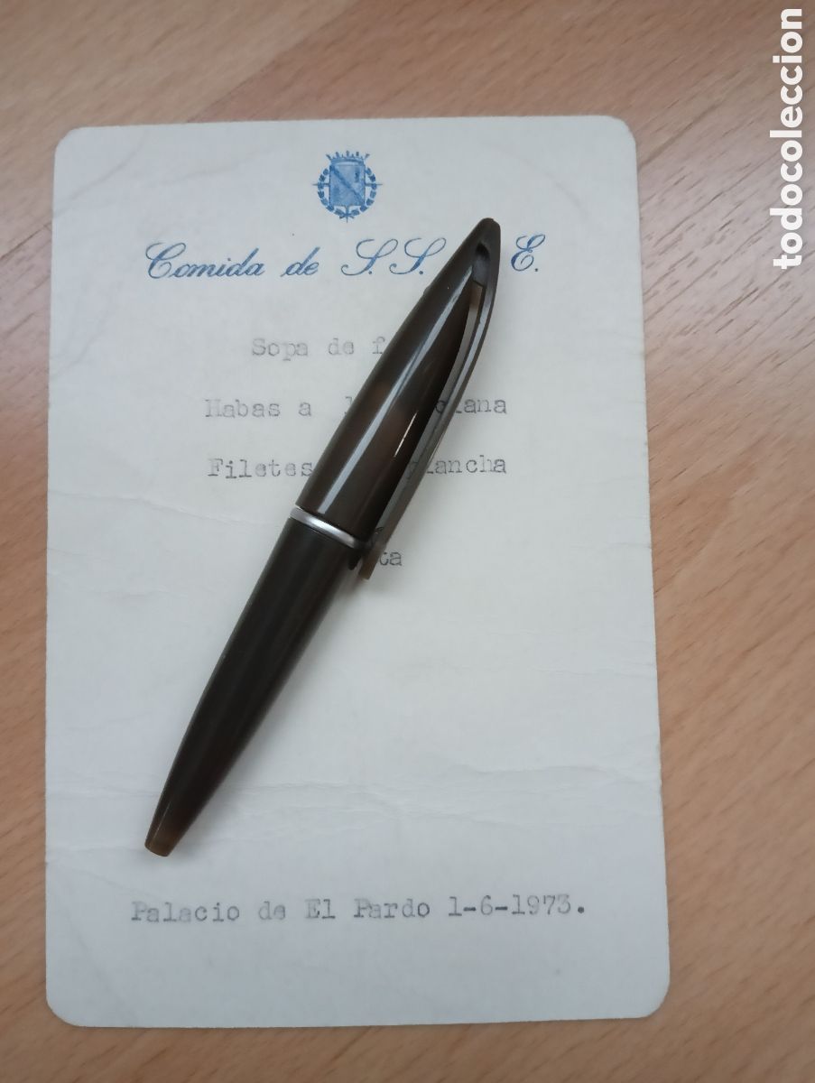 Documentos antiguos: Franco. Men&uacute; del d&iacute;a 1/6/1973. Palacio de El Pardo. - Foto 1