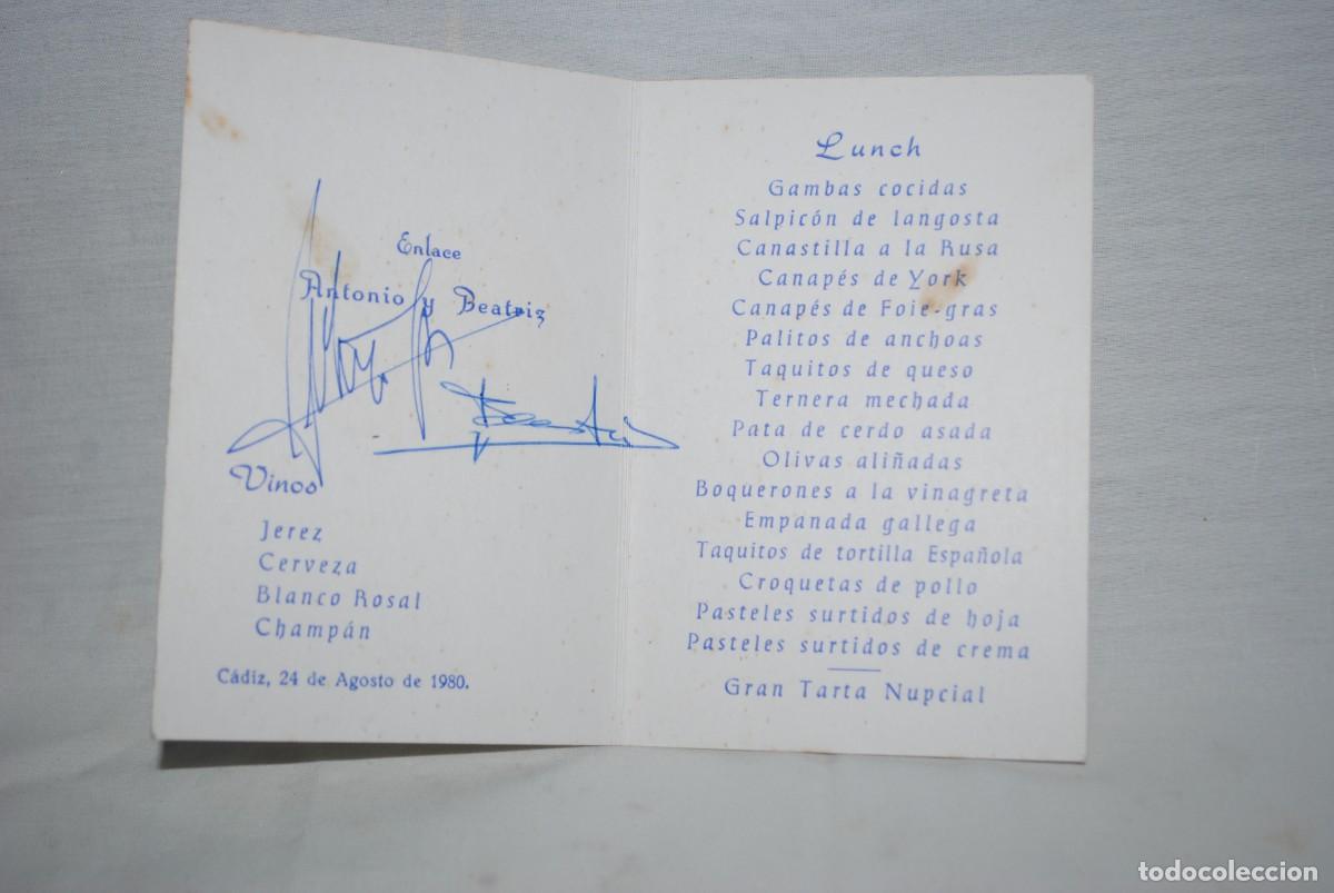 Documentos antiguos: CADIZ , MENU , RESTAURANTE , EL ANTEOJO . - Foto 2