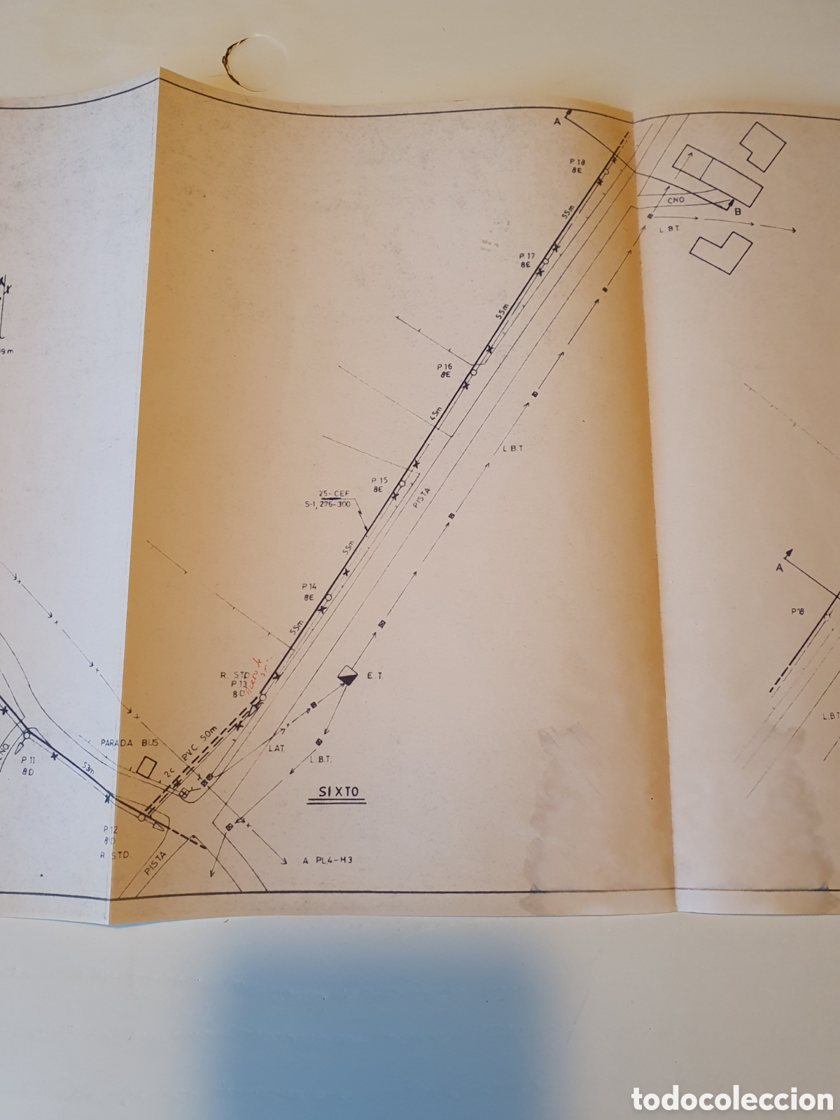 Documentos antiguos: Plano desplegable Telef&oacute;nica TPS AS PONTES - Foto 4