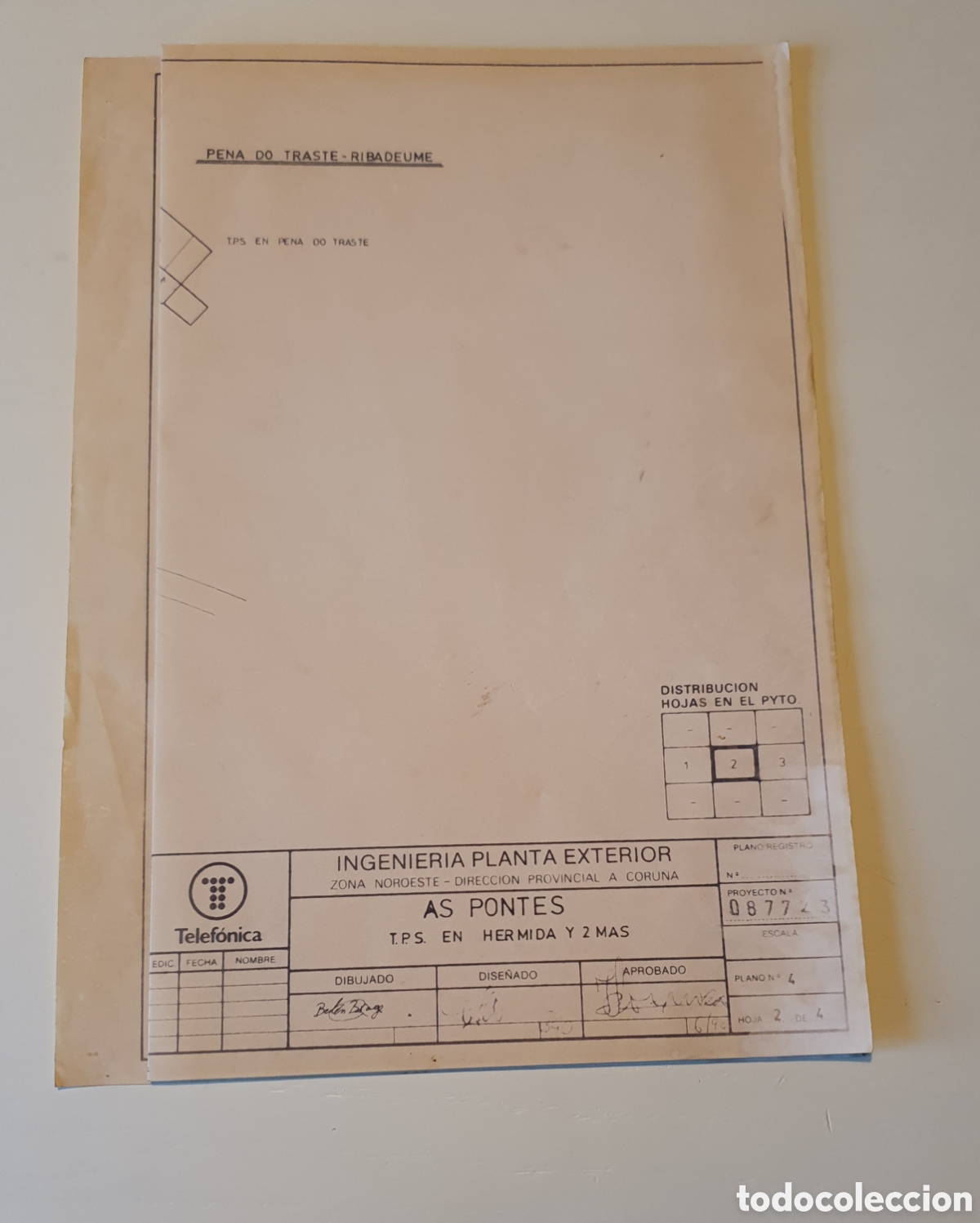 Documentos antiguos: Plano desplegable Telef&oacute;nica TPS AS PONTES - Foto 7