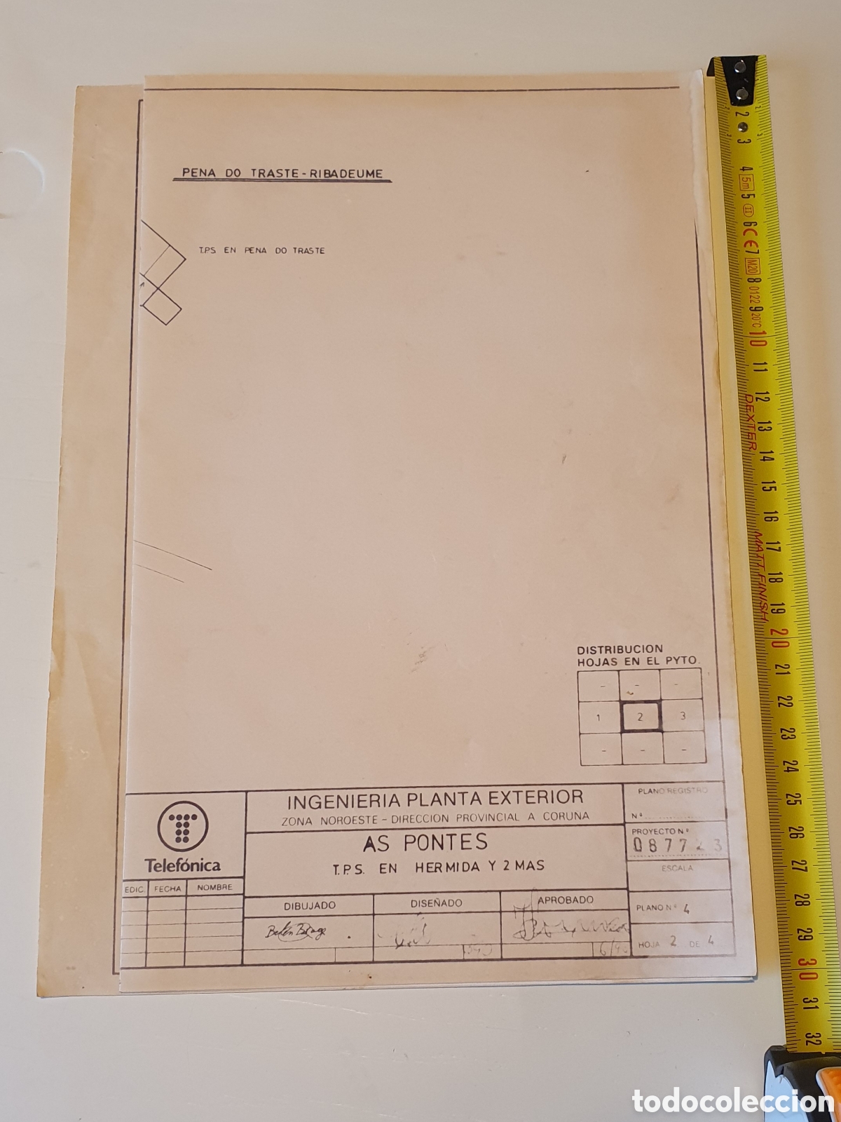 Documentos antiguos: Plano desplegable Telef&oacute;nica TPS AS PONTES - Foto 8