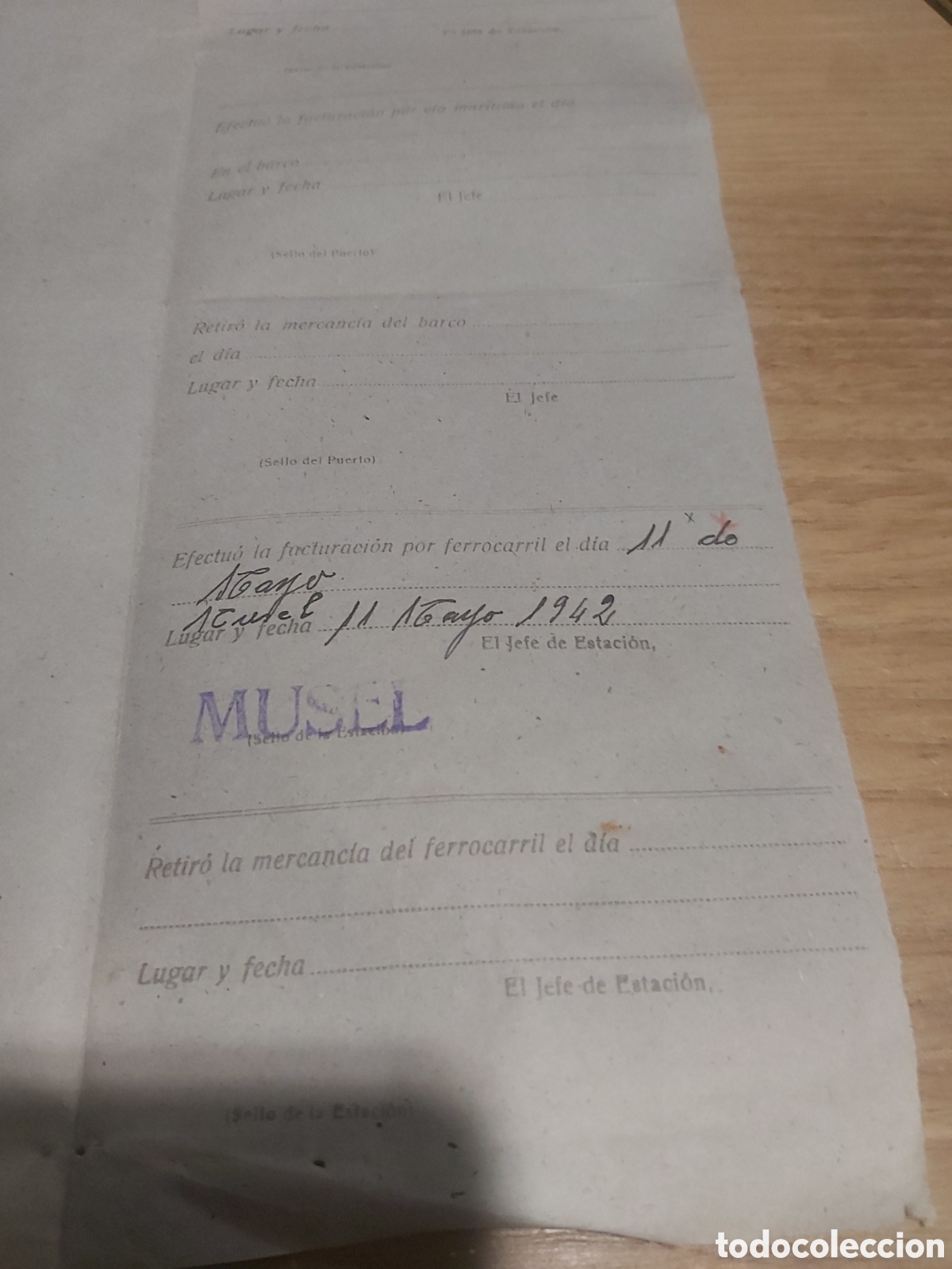Documentos antiguos: Abastecimiento y trasportes comisar&iacute;a general 1942 - Foto 2