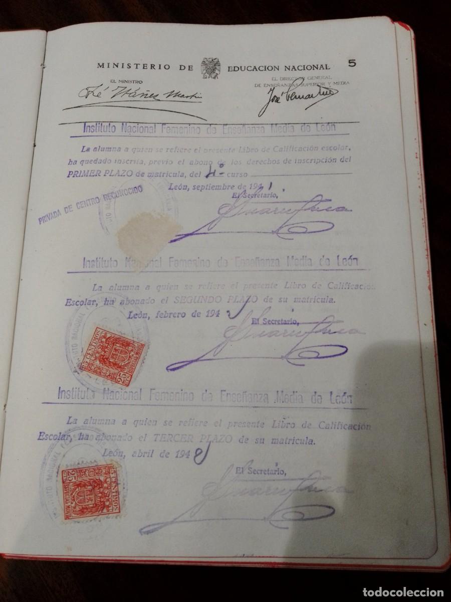 Documentos antiguos: LIBRO CALIFICACION ESCOLAR (LEON 1941) - Foto 4