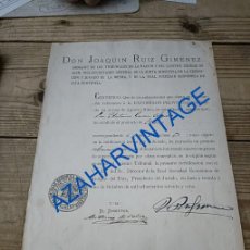 Documentos antiguos: JAEN, 1878, RECONOCIMIENTO PREMIO AL POETA DE ANDUJAR ANTONIO GARCIA NEGRETE, RARO