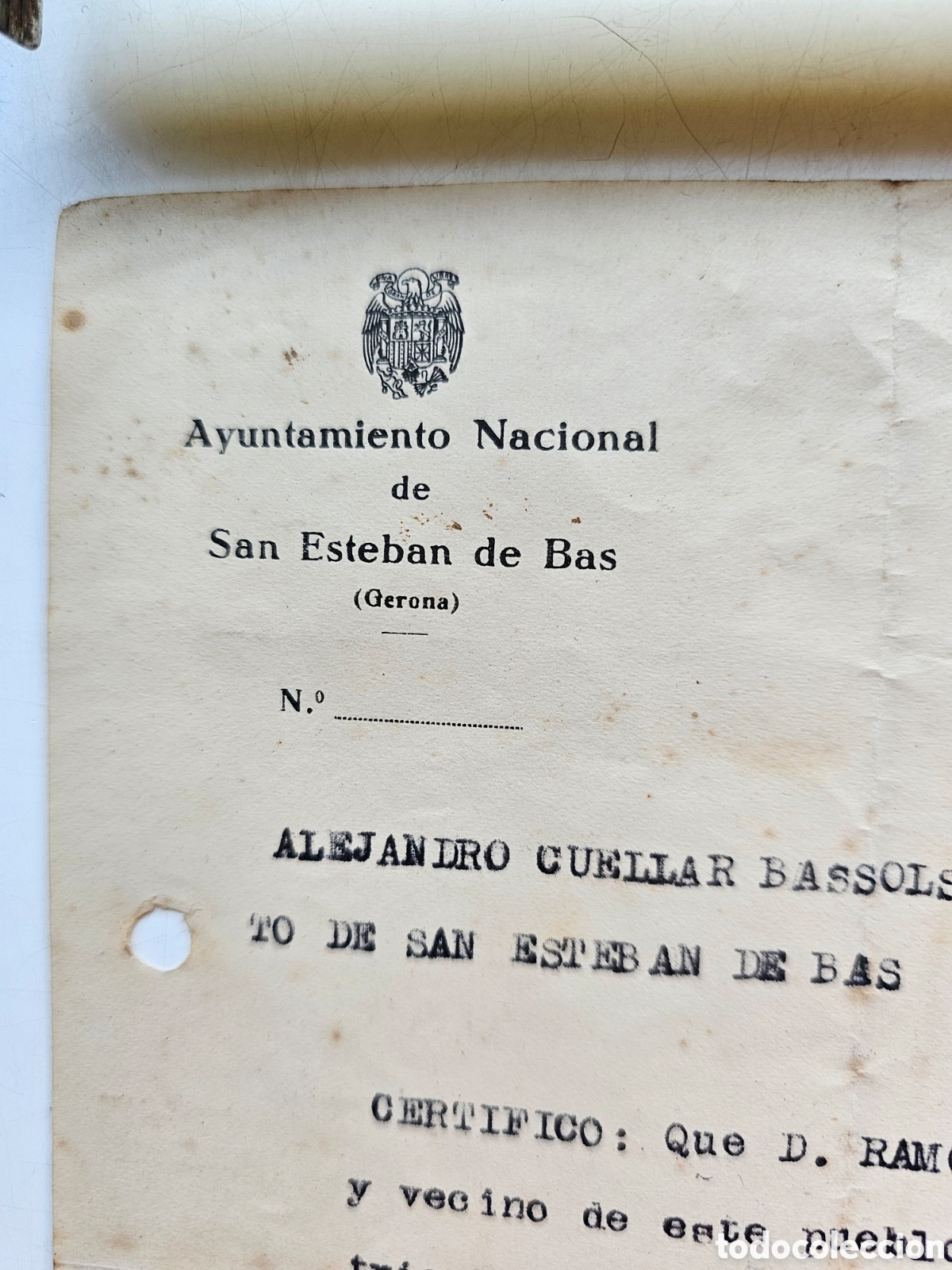 Documentos antiguos: Documento Abastecimiento de azucar, 1939, St Esteve den Bas, R. Puigvert - Foto 3