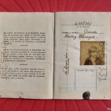 Documentos antiguos: PASAPORTE DE ARGENTINA 1962 PASSPORT, PASSEPORT, REISEPASS
