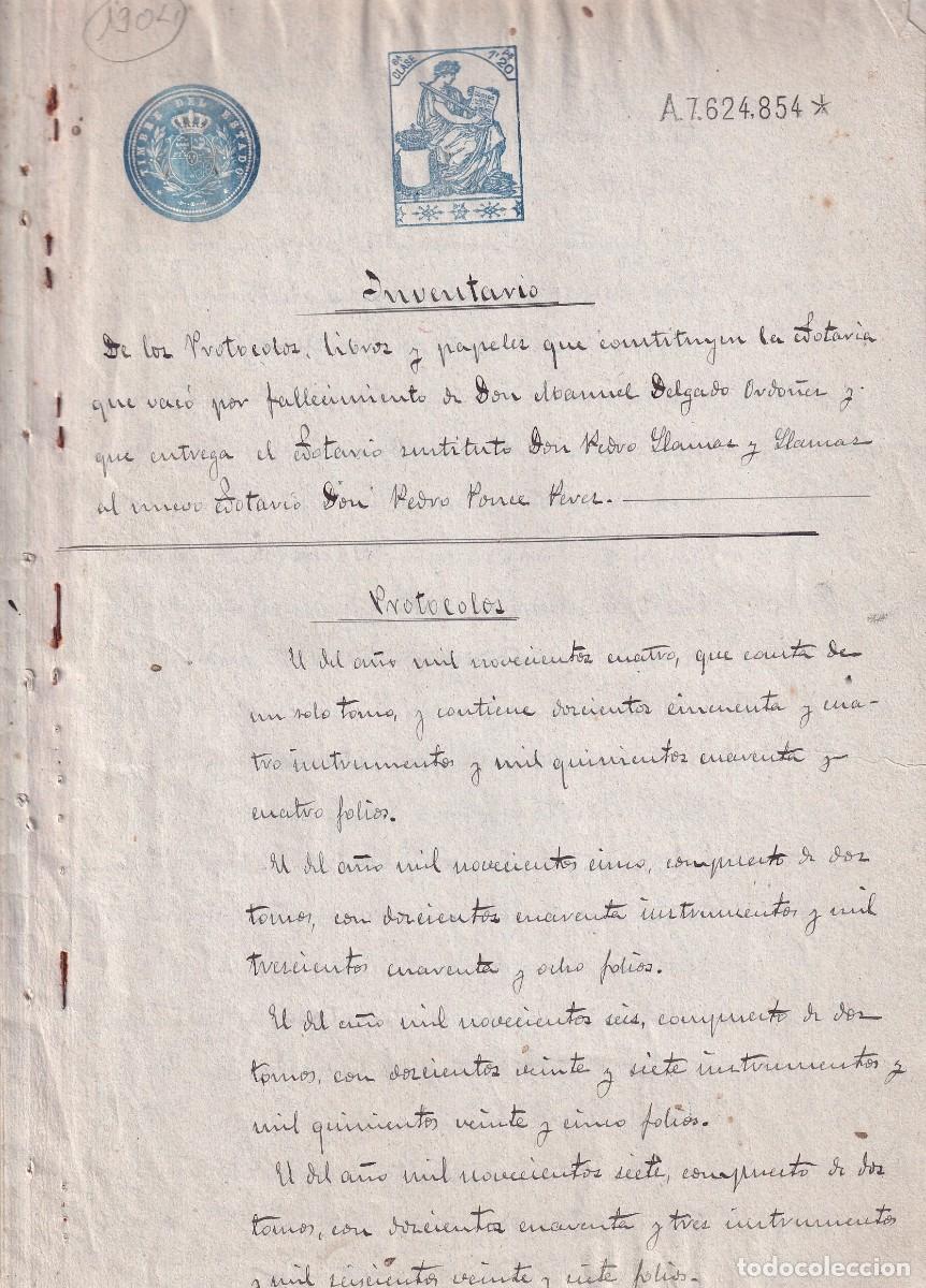 Documentos antiguos: Por fallecimiento notario Manuel Delgado, protocolos, entregan a Pedro Llamaz Ecija 1929