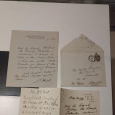 Documentos antiguos: 2 CARTAS AUTÓGRAFAS(+SOBRE)DEL FAMOSO ESCRITOR Y POETA SAMUEL CARTER HALL(1800-1889),FECHADA 1884