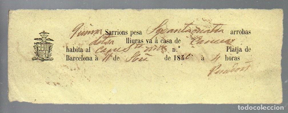 Documentos antiguos: DOCUMENTO O RECIBO DE 1860, PLATJA DE BARCELONA. - Foto 1