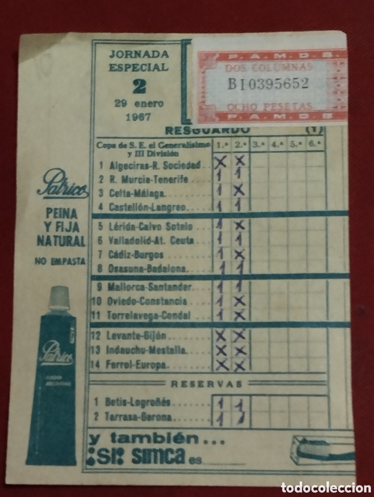 Documentos antiguos: RESGUARDO DE QUINIELA - JORNADA 2 - 1967 - Foto 1