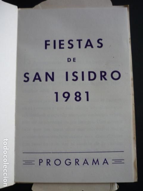 Documentos antiguos: MADRID PROGRAMA DE FIESTAS SAN ISIDRO 1981 - Foto 2