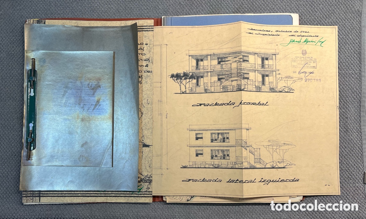 Documentos antiguos: PORTO COLOM, Mallorca.. Dosier Edificaci&oacute;n. Proyecto de Viviendas TAMARINDOS (a.1961) - Foto 4