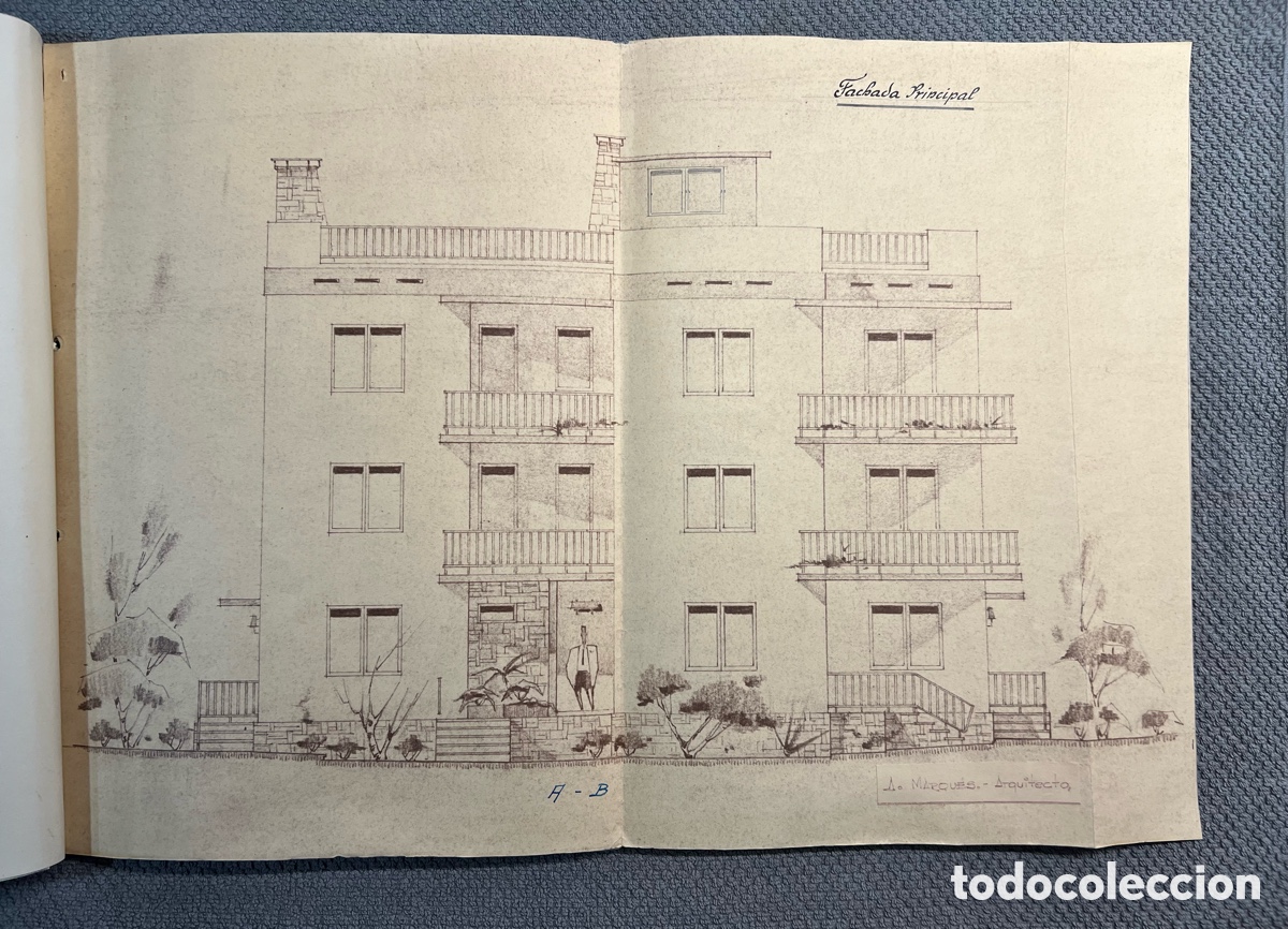 Documentos antiguos: PORTO COLOM, Mallorca.. Dosier Edificaci&oacute;n. Proyecto de Viviendas TAMARINDOS (a.1961) - Foto 8
