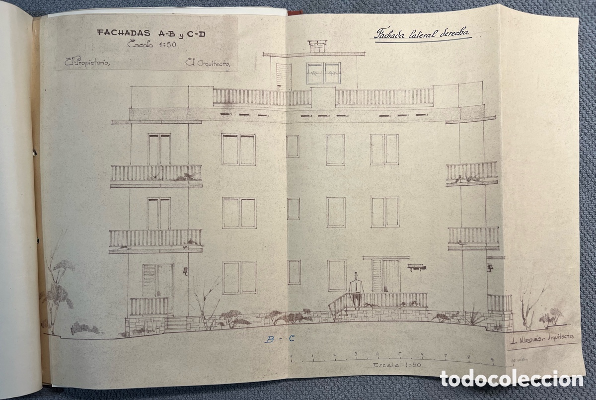 Documentos antiguos: PORTO COLOM, Mallorca.. Dosier Edificaci&oacute;n. Proyecto de Viviendas TAMARINDOS (a.1961) - Foto 9