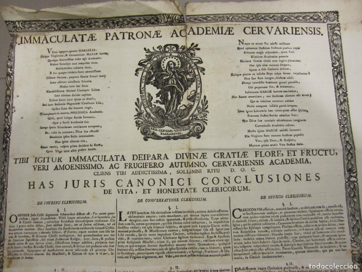 Documentos antiguos: TITULO CONCEDIDO ----HAS JURIS CANONICI CONCLUSIONES --1776 -CERVARIAE - Foto 2