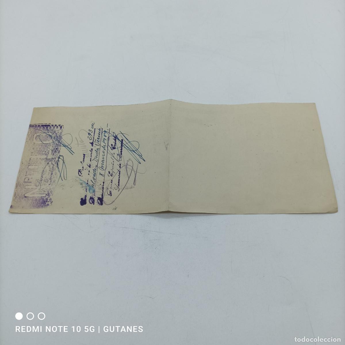 Documentos antiguos: CHEQUE-TALON A&Ntilde;O 1949 - Foto 2