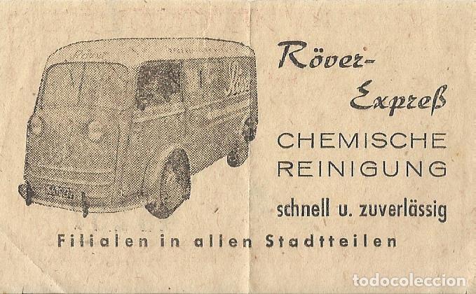 Documentos antiguos: Ticket Rover Expres Chemische Reinigung. Schnell Zuverlassig. N&ordm; 12853. A&ntilde;os 1950. 5,5x9 cm.