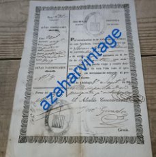 Documentos antiguos: VALLE DE ABDALAGIS, MALAGA, 1846, CONCESION PASE PARA PODER VIAJAR A UN ARRIERO, RARISIMO