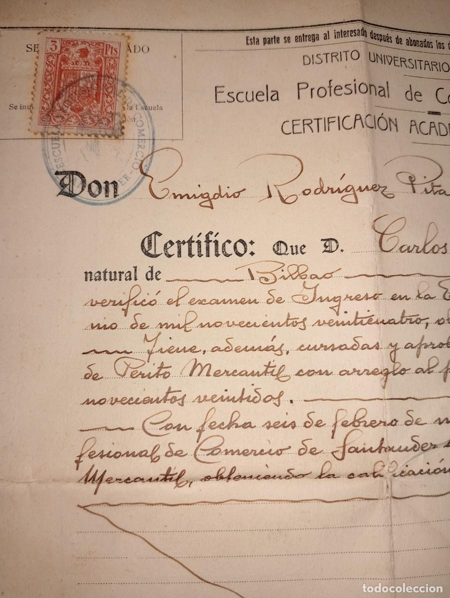 Documentos antiguos: Documento universitario Santander - Foto 2