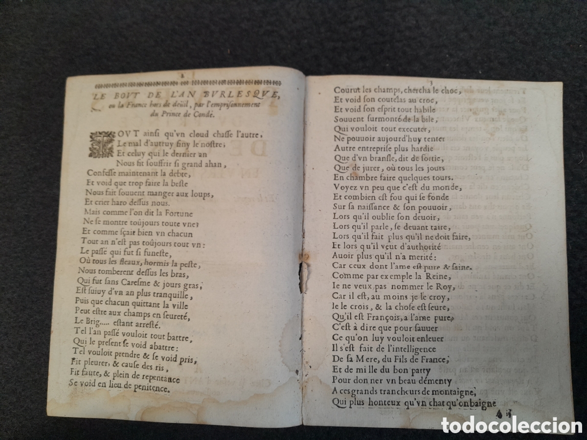 Documentos antiguos: DOC-466. LE REVERS DU PRINCE DE COND&Eacute; EN VERS BURLESQUES. - Foto 2