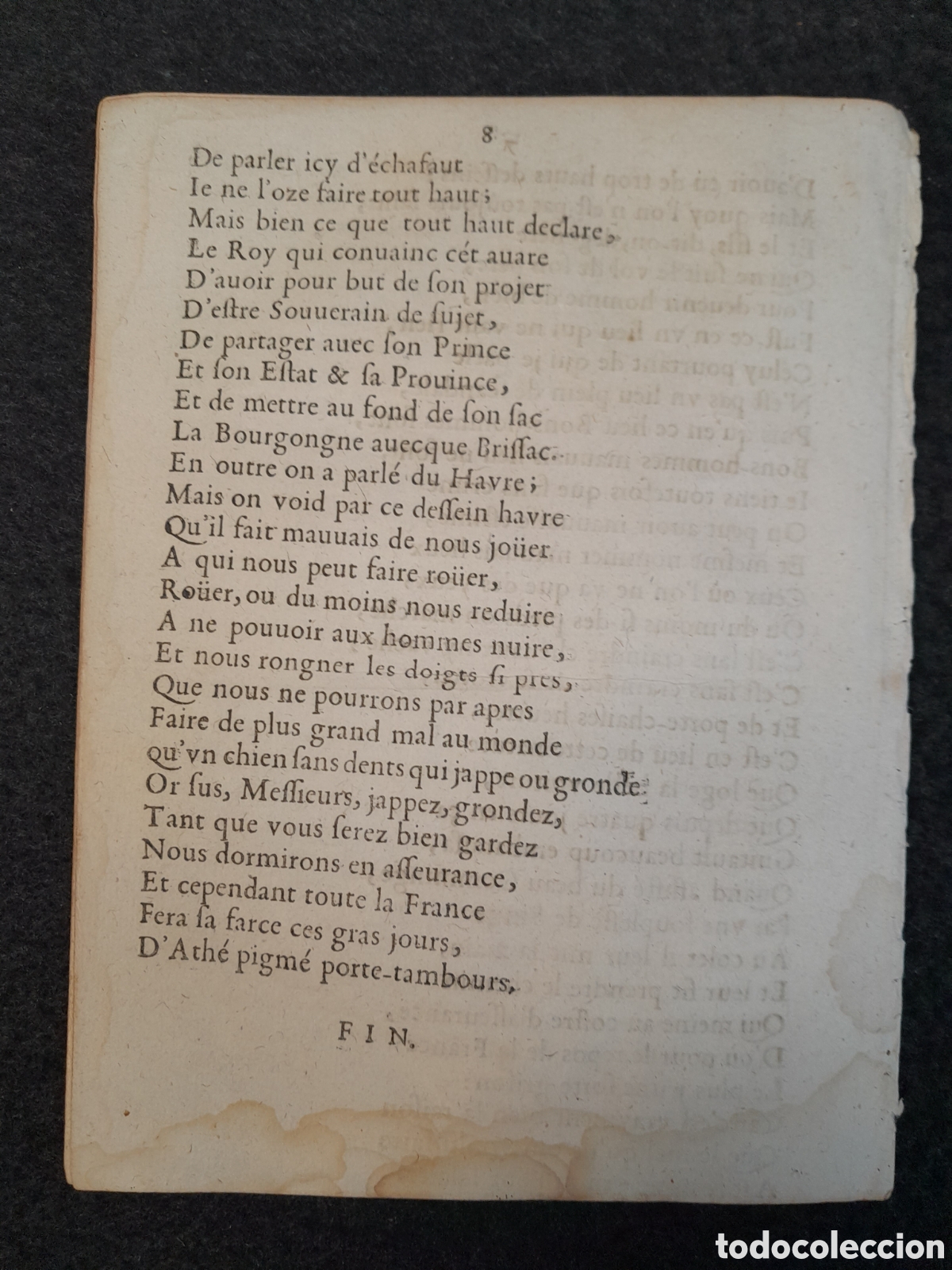 Documentos antiguos: DOC-466. LE REVERS DU PRINCE DE COND&Eacute; EN VERS BURLESQUES. - Foto 5