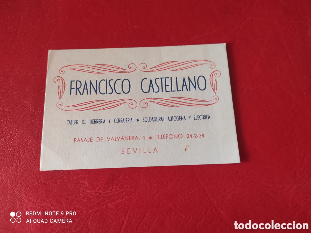 Documentos antiguos: Tarjeta de visita, de Sevilla