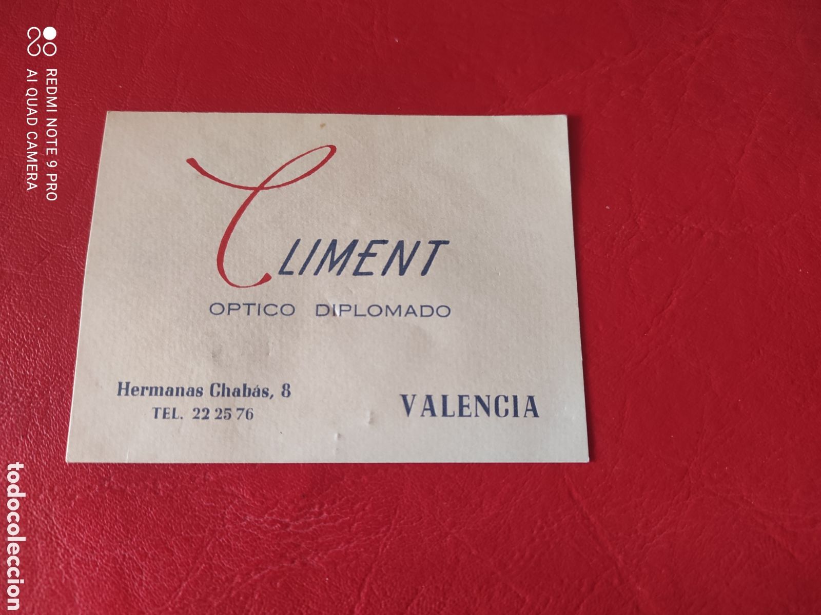 Documentos antiguos: Tarjeta de visita, de Valencia