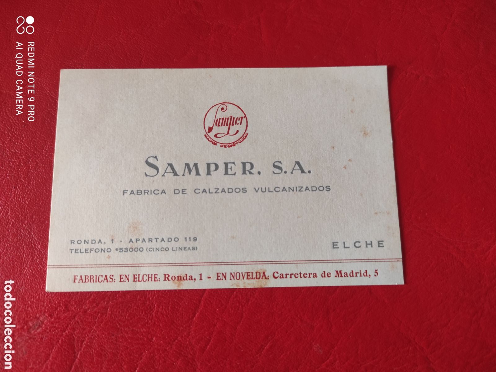 Documentos antiguos: Tarjeta de visita, de Elche Alicante