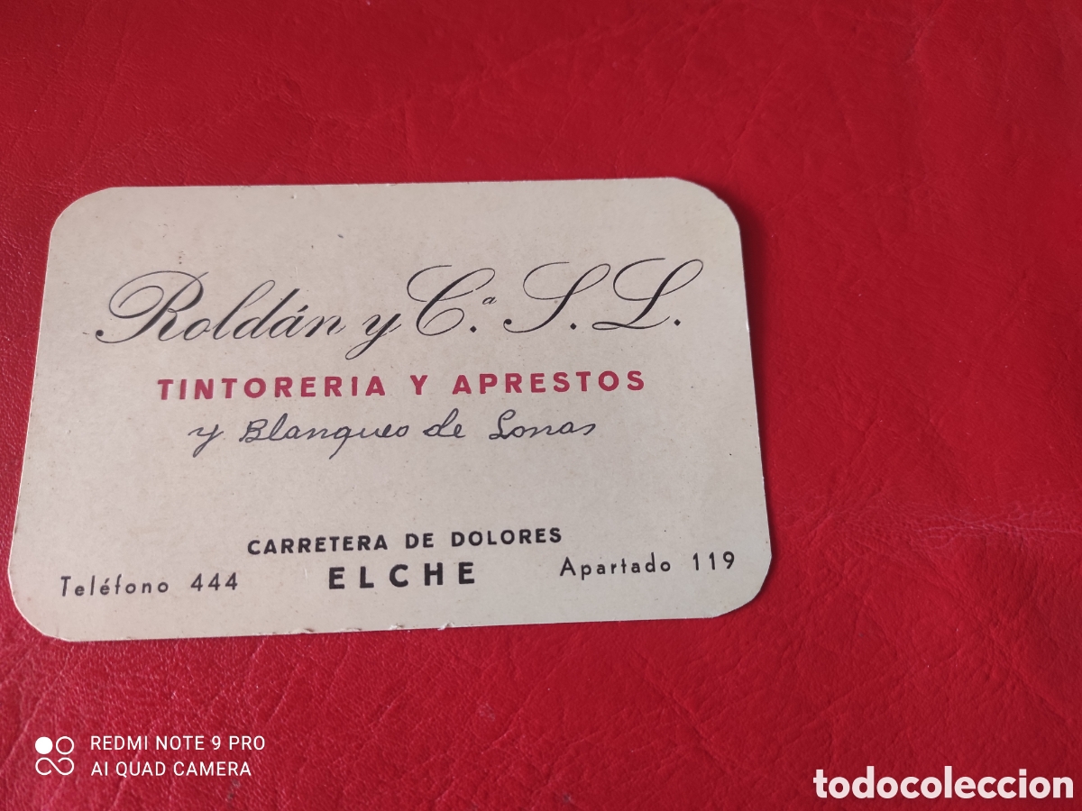 Documentos antiguos: Tarjeta de visita, de Elche Alicante