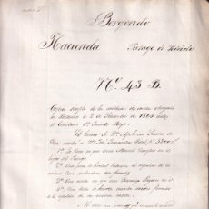 Documentos antiguos: APOLINAR SUÉREZ DE DEZA, SEÑOR DE LÁNCARA Y BERGONDO, VENDE CASA Y FINCA. BETANZOS, 1865. CORUÑA