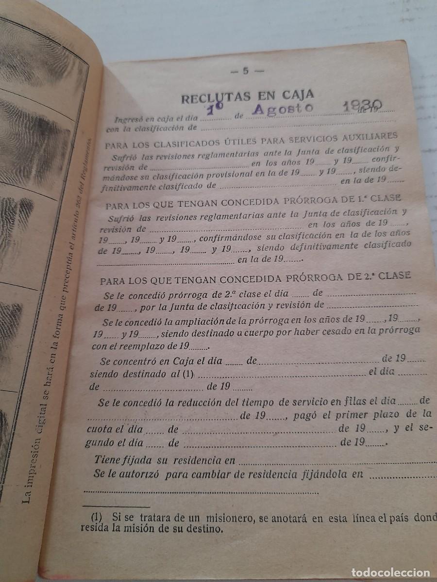Documentos antiguos: cartilla militar de ejercito espa&ntilde;ol, valencia 1930 - Foto 2