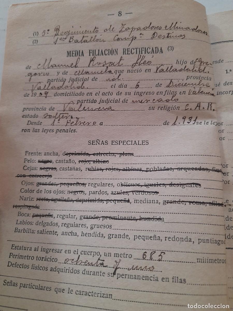 Documentos antiguos: cartilla militar de ejercito espa&ntilde;ol, valencia 1930 - Foto 3