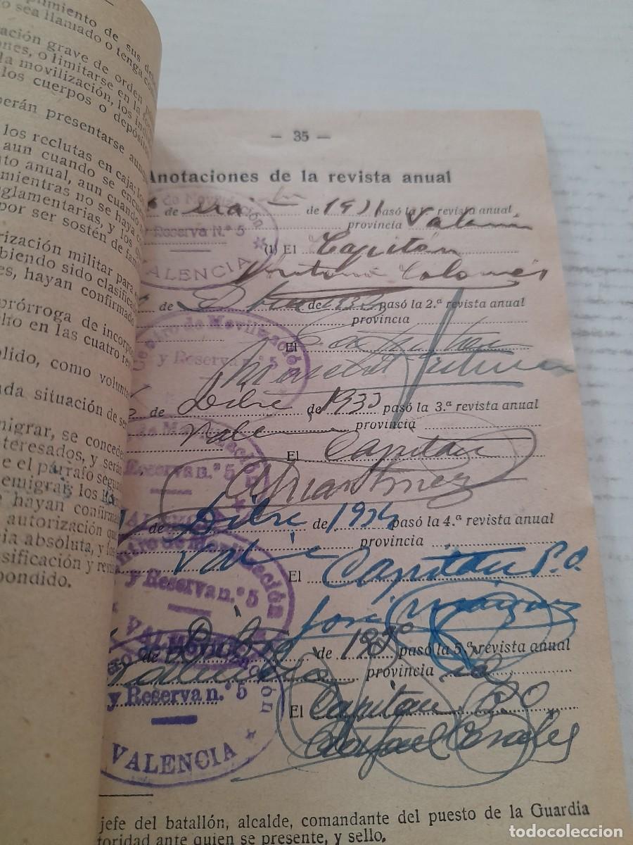 Documentos antiguos: cartilla militar de ejercito espa&ntilde;ol, valencia 1930 - Foto 5