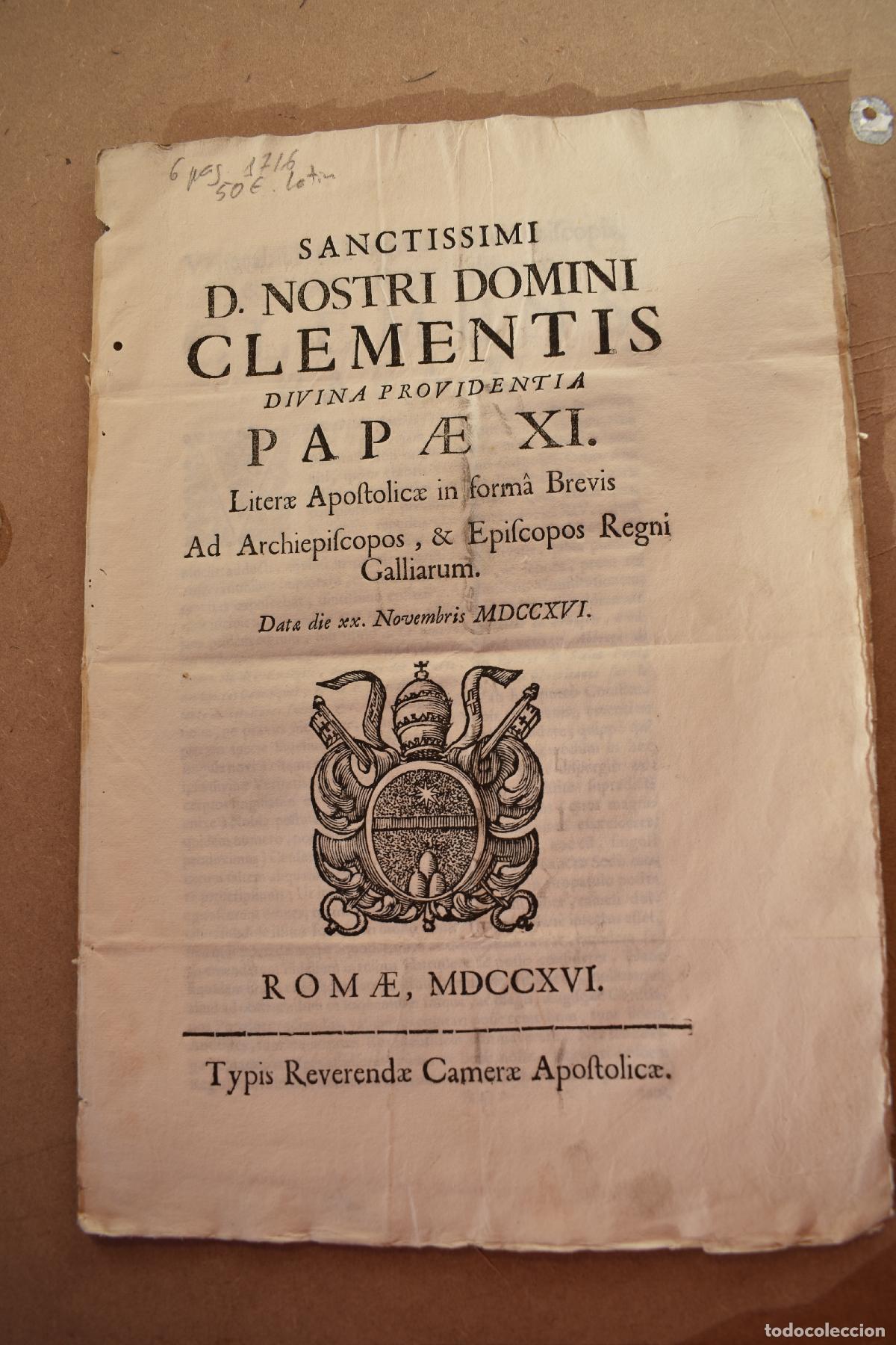 Documentos antiguos: Documento religioso impreso en Lat&iacute;n en 1716. 6 p&aacute;ginas. - Foto 1