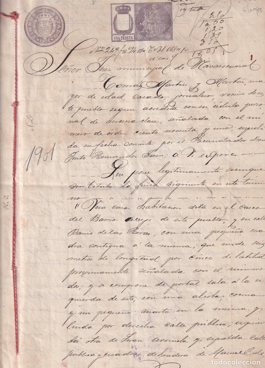 Documentos antiguos: Legalizaci&oacute;n de una finca en Navaescurial Avila y posterior registro Piedrahita 1901, 1902